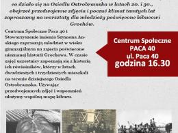 Plakat promujący wydarzenie „Kiedyś dawno temu na Grochowie... Kibuc Grochów i jego historia”. Fot. Stowarzyszenie imienia Szymona An-skiego.